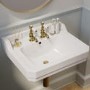 White Wall Hung Basin with 2 Tap Holes 570mm - Ripley