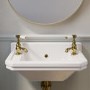 White Wall Hung Cloakroom Basin with 2 Tap Holes 506mm - Ripley