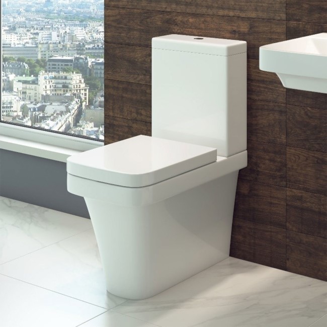 Close Coupled Toilet with Soft Close Seat - Square - Davana 