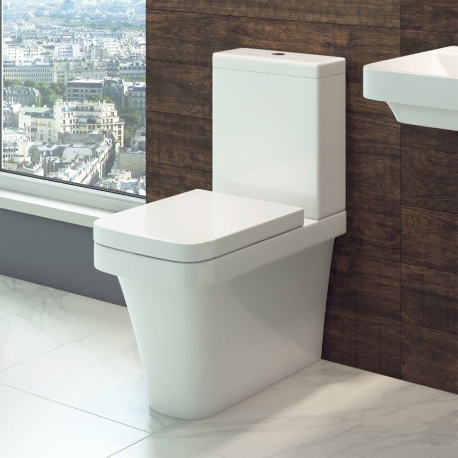 Close Coupled Toilet with Soft Close Seat - Square - Davana