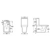 Close Coupled Toilet with Soft Close Seat - Square - Davana 