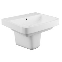 Davana Wall Mount Sink with Semi Pedestal - 1 Tap Hole