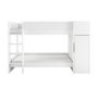 White Ribbed Bunk Bed with Storage and Wardrobe - Riya