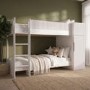 White Ribbed Detail Bunk Bed with Storage - Riya