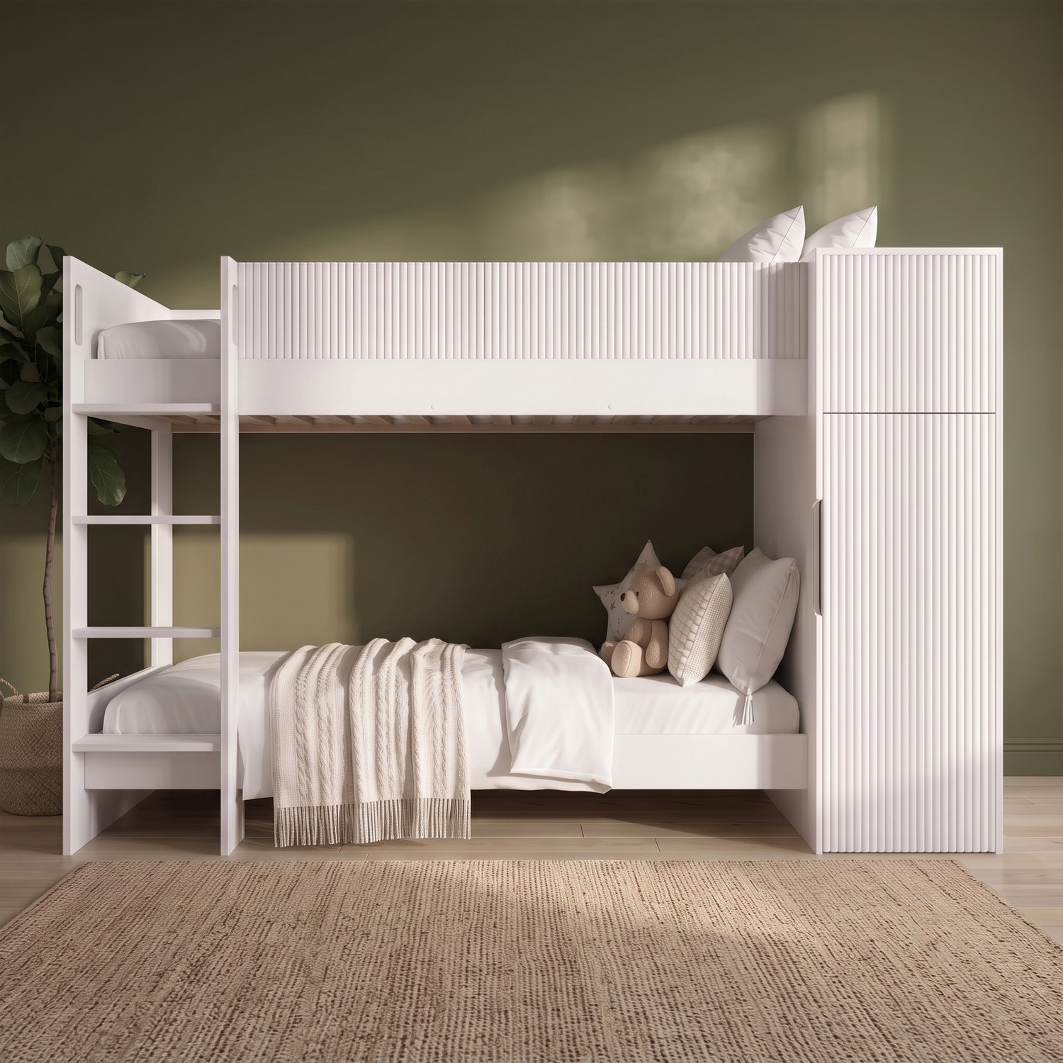 Ribbed Detail Bunk Bed Storage