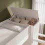 White Ribbed Detail Bunk Bed with Storage - Riya