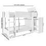 White Ribbed Detail Bunk Bed with Storage - Riya