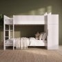 White Ribbed Detail Bunk Bed with Storage - Riya