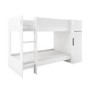 White Ribbed Detail Bunk Bed with Storage - Riya