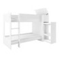 White Ribbed Detail Bunk Bed with Storage - Riya