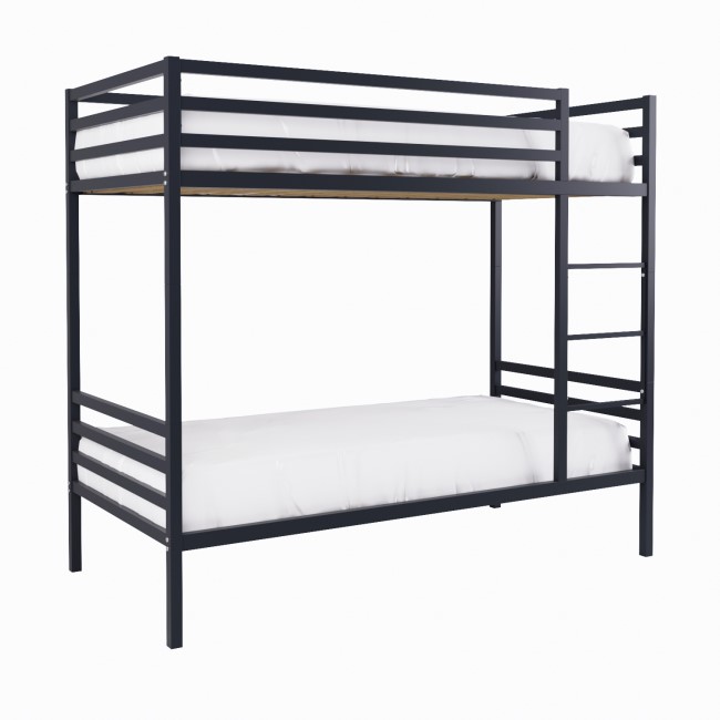 Black Metal Single Bunk Bed - Ralph