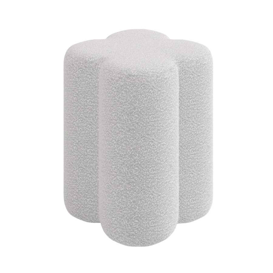 ONLY OPENED - Off-White Boucle Fabric Dressing Table Stool - Roma