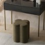 Khaki Green Velvet Dressing Table Stool - Roma