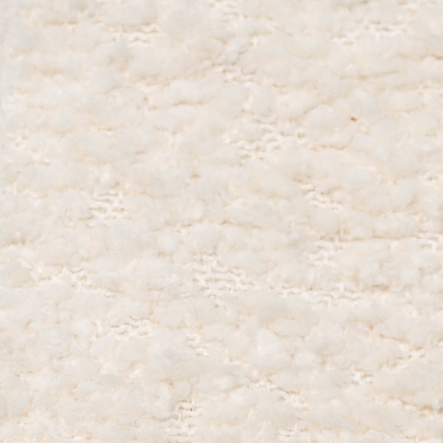 Cream Boucle Small Double Ottoman Bed with Scalloped Headboard - Roma