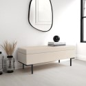 BUN/RMN001/97151 Beige Corduroy Ottoman Hallway Bench with Storage - Roman