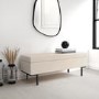 Beige Corduroy Ottoman Storage Blanket Box - Roman