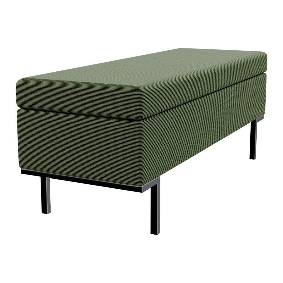 GRADE A1 - Upholstered Ottoman Storage Bench in Green Corduroy - Roman