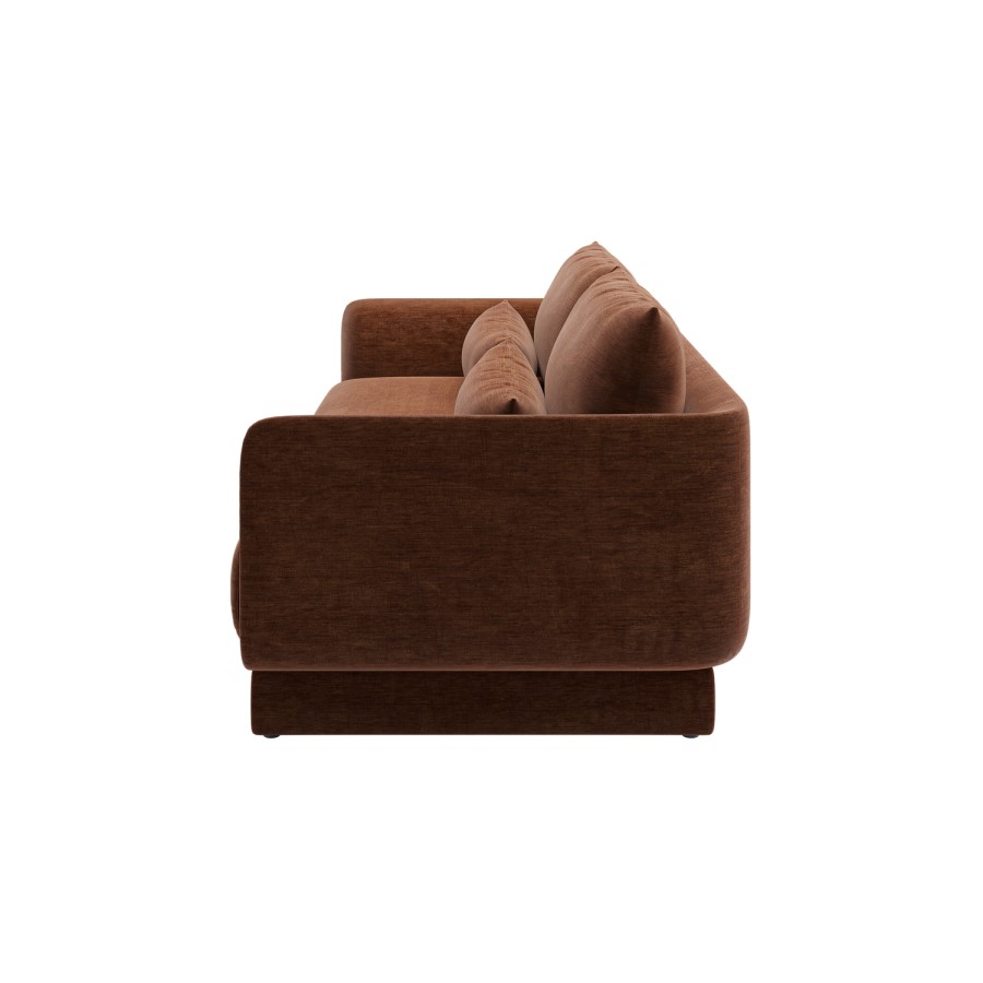 Brown Chenille 3-Seater Sofa - Ramses 
