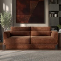 Brown Chenille 3-Seater Sofa - Ramses 