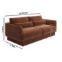 Brown Chenille 3-Seater Sofa - Ramses 