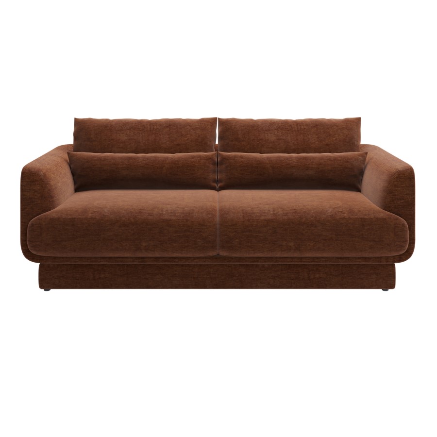 Brown Chenille 3-Seater Sofa - Ramses 