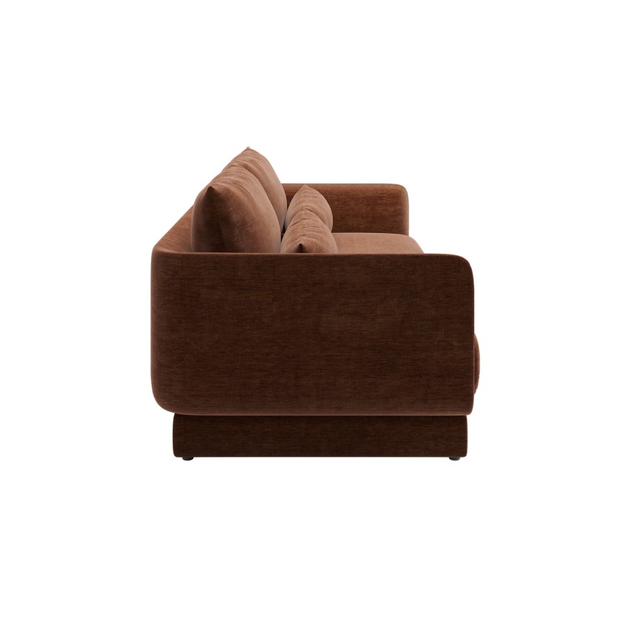 Brown Chenille 3-Seater Sofa - Ramses 