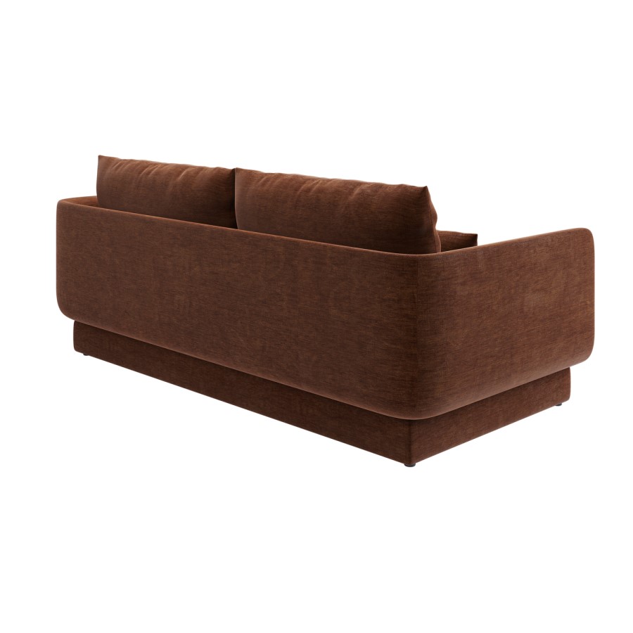 Brown Chenille 3-Seater Sofa - Ramses 