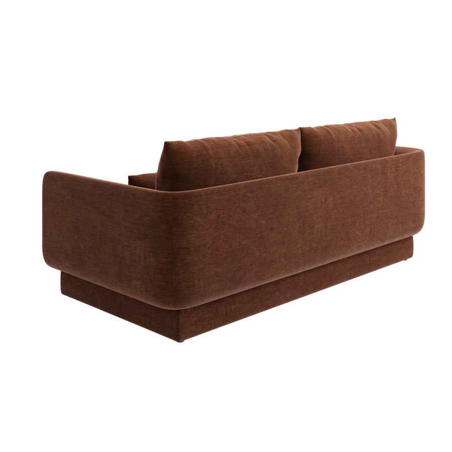 Brown Chenille 3-Seater Sofa - Ramses 
