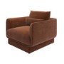 Brown Chenille Armchair with Cushion - Ramses 
