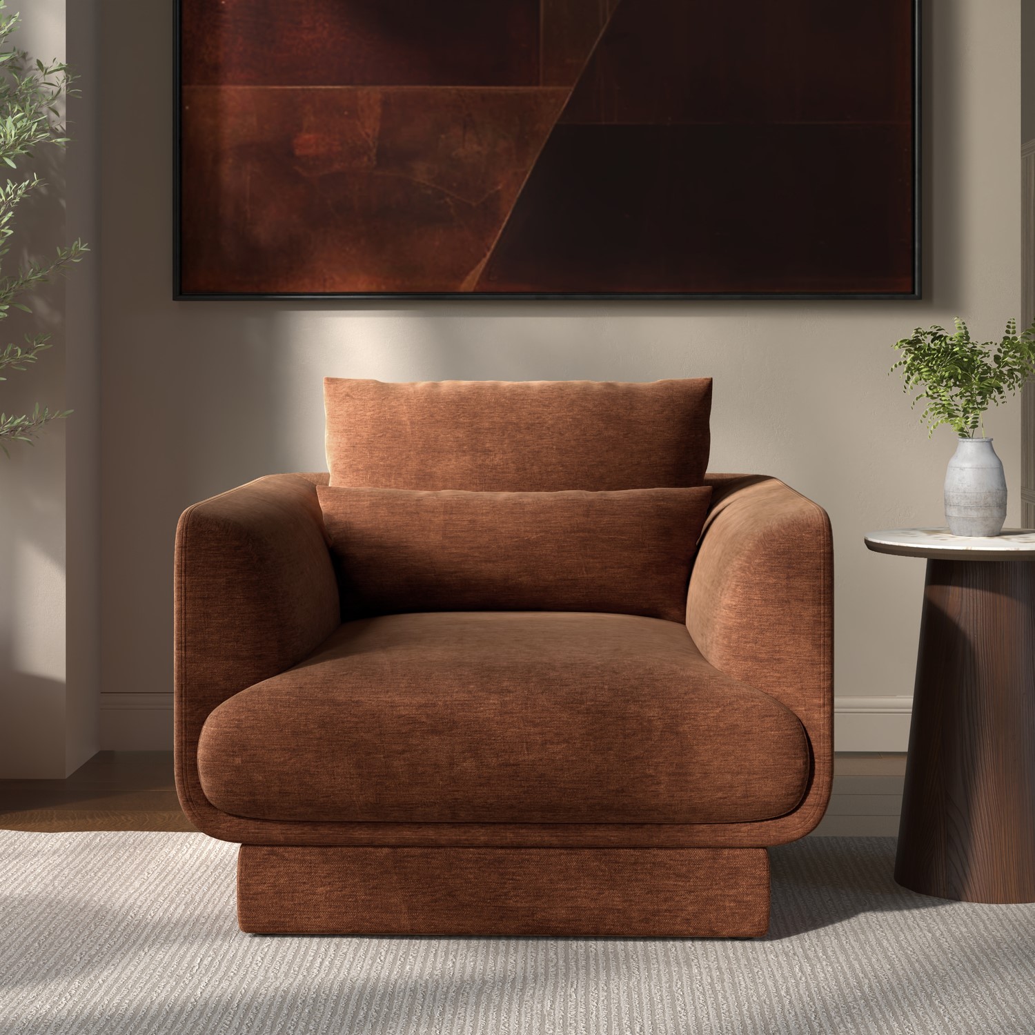 Chenille Armchair Cushion