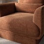 Brown Chenille Armchair with Cushion - Ramses 