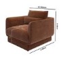 Brown Chenille Armchair with Cushion - Ramses 
