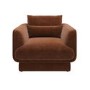 Brown Chenille Armchair with Cushion - Ramses 