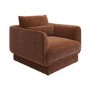 Brown Chenille Armchair with Cushion - Ramses 