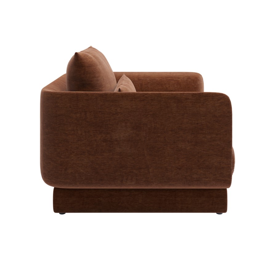 Brown Chenille Armchair with Cushion - Ramses 