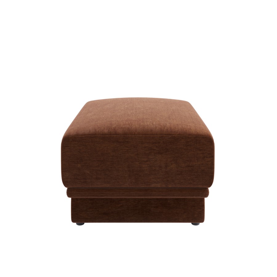 Brown Chenille Footstool - Ramses