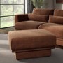 Brown Chenille Footstool - Ramses
