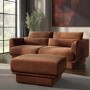 Brown Chenille Footstool - Ramses