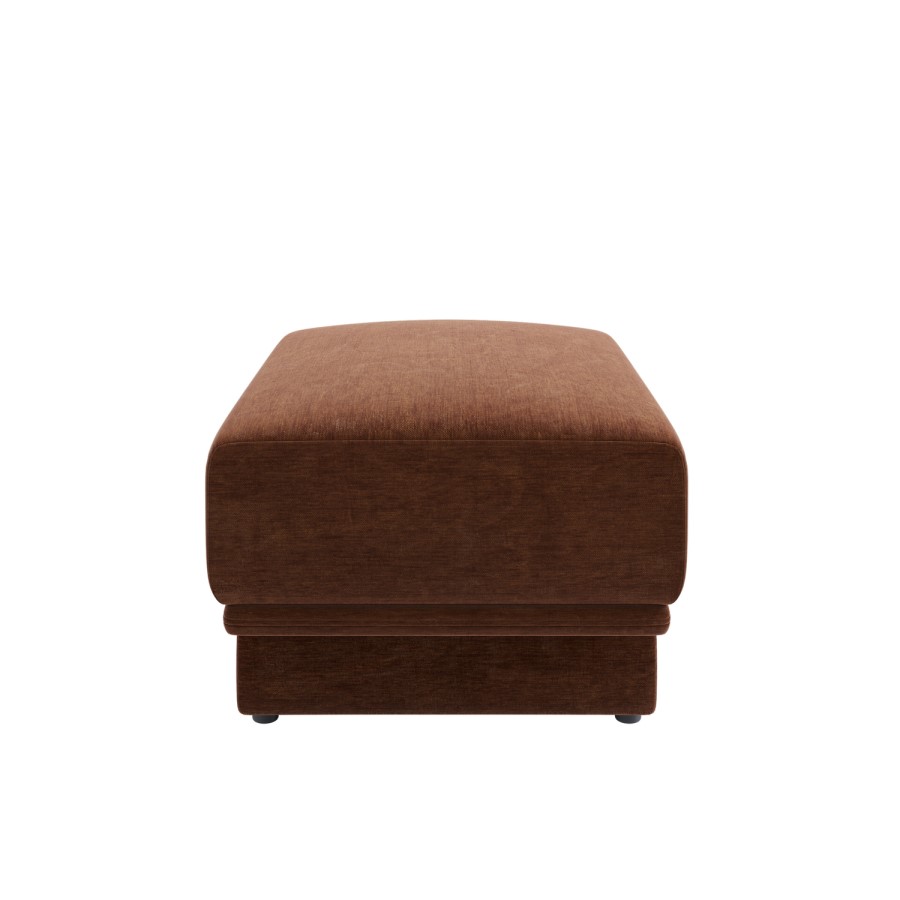 Brown Chenille Footstool - Ramses