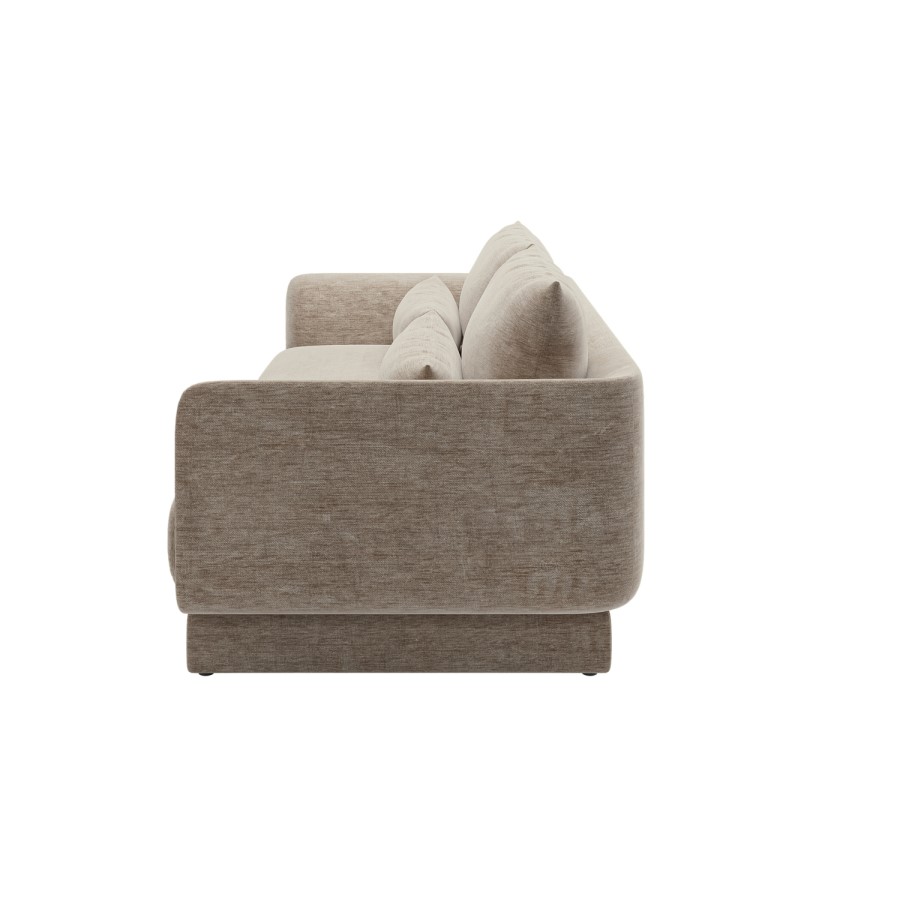 Beige Chenille 3-Seater Sofa - Ramses 