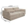 Beige Chenille 3-Seater Sofa - Ramses 