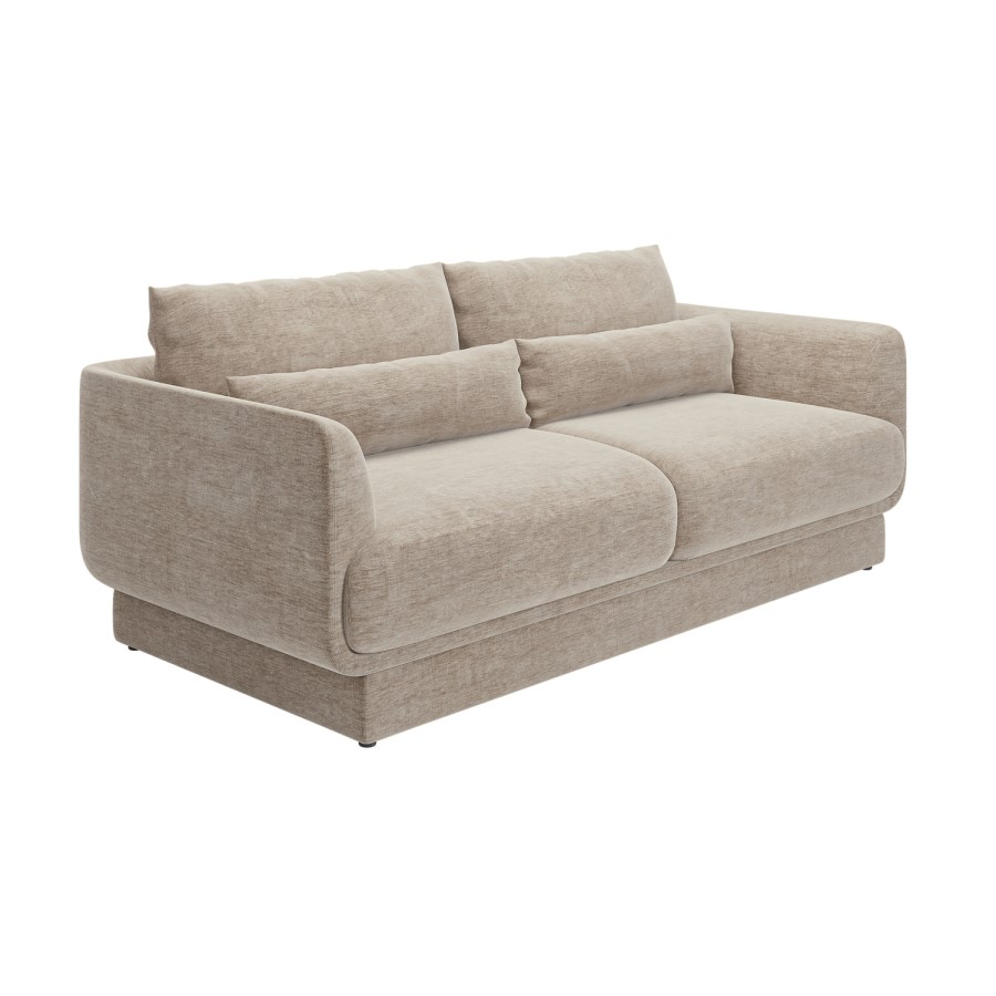 Beige Chenille 3-Seater Sofa - Ramses 