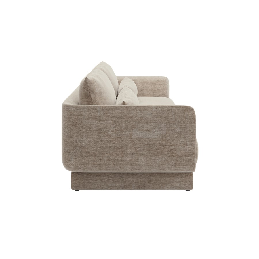 Beige Chenille 3-Seater Sofa - Ramses 
