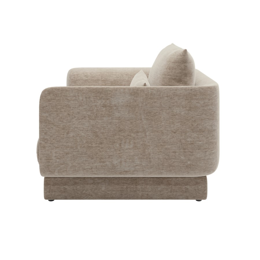 Beige Chenille Armchair with Cushion - Ramses 