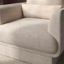 Beige Chenille Armchair with Cushion - Ramses 