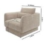 Beige Chenille Armchair with Cushion - Ramses 