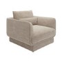 Beige Chenille Armchair with Cushion - Ramses 