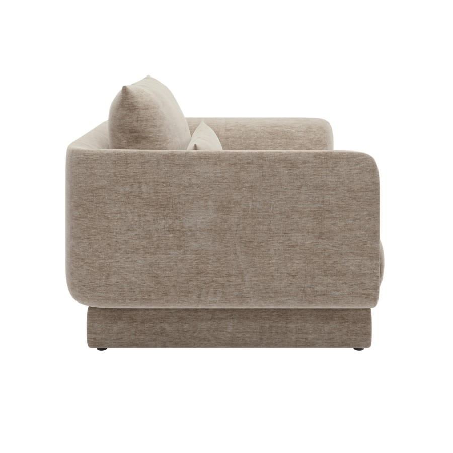Beige Chenille Armchair with Cushion - Ramses 