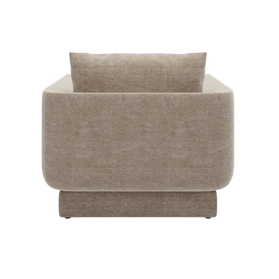 Beige Chenille Armchair with Cushion - Ramses 
