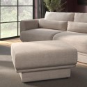 RMS006 Beige Chenille Footstool - Ramses